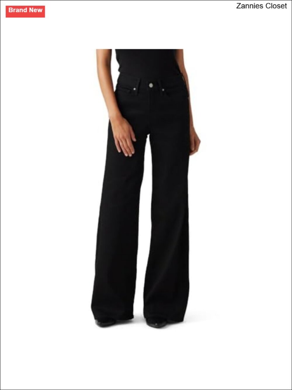 Wide-Leg Shaping Jeans Mid Rise Pleated Front Casual Denim